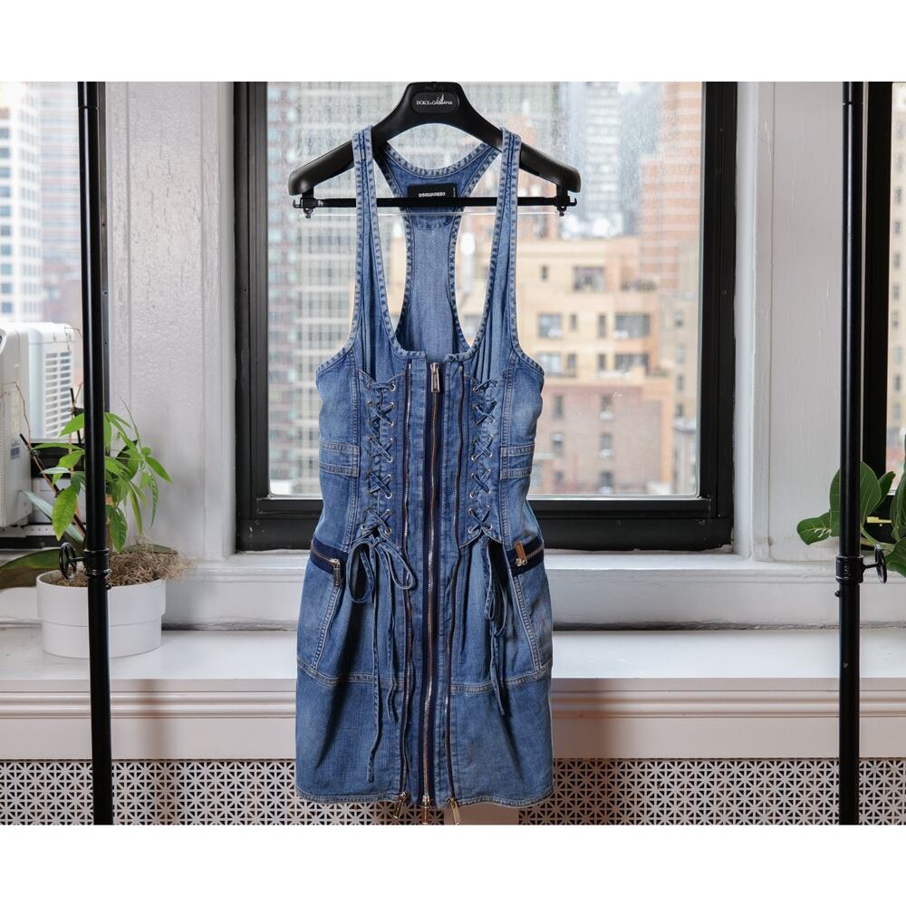 Dsquared2 Blue Denim Mini Dress IT42